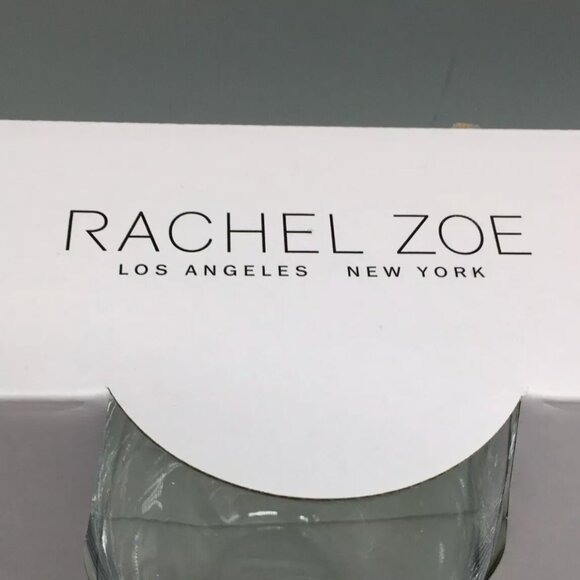 4 Rachel Zoe Rhinestone Teal Gold Butterfly Stemless Wine Glass Set Jewel Summer - Picture 4 of 8